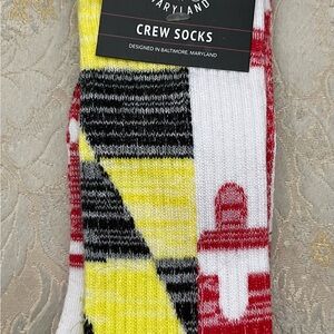 Vibrant Maryland Crew Socks-L/XL-New